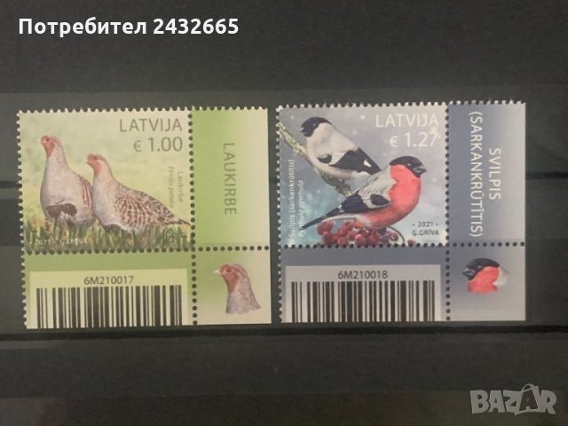 718. Латвия 2021 = “ Фауна. Птиците на Латвия ”,**,MNH 