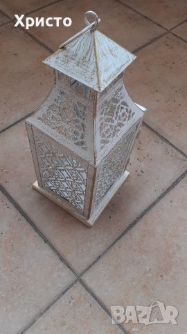 фенер метален ретро антикварен, за свещ кандило и други, метал , снимка 3 - Други - 34412259