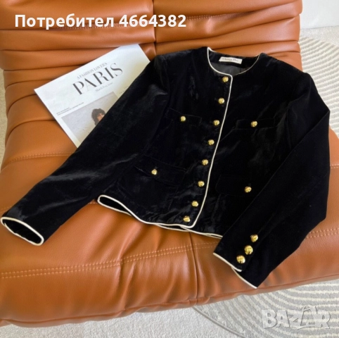 Черен блейзер от велур Christian Dior, снимка 3 - Сака - 52587587