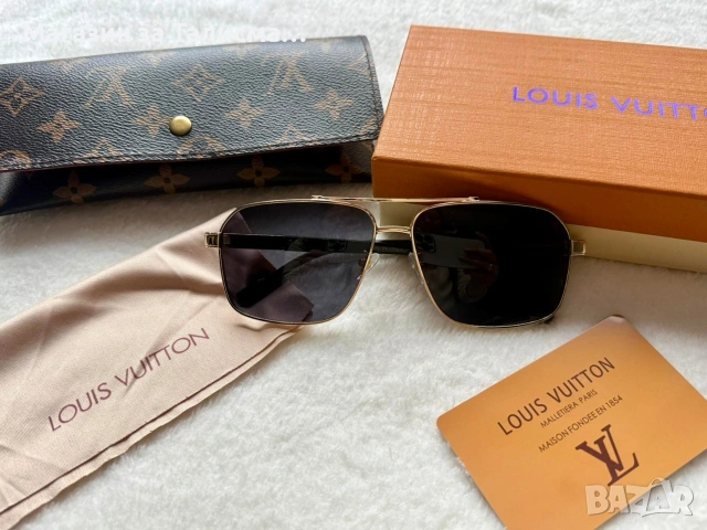 Слънчеви очила Louis Vuitton – метална рамка, с кутия и аксесоари