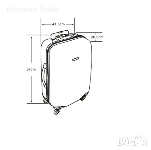 Куфар за ръчен багаж Mercado Trade, 58л., Сив, снимка 7 - Куфари - 49120280