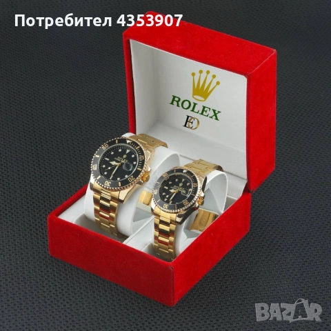 Марката Rolex 2 броя часовници мъжки+дамски, снимка 3 - Мъжки - 53423841