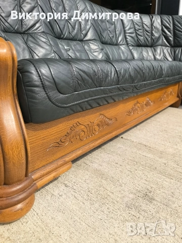 Ъглов диван - Естествена кожа , снимка 12 - Дивани и мека мебел - 53851796