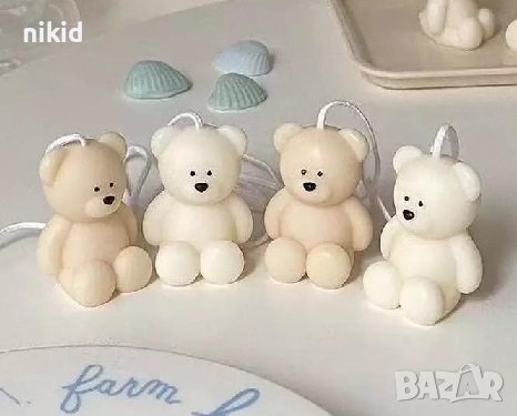 3D седящо мече силиконов молд форма фондан шоколад гипс смола свещ сапун, снимка 5 - Форми - 37539782