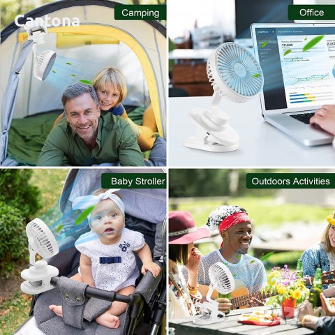 YISSVIC настолен вентилатор с клипс, 4000 mAh (макс. 36 часа),въртене на 360°,автоматична осцилация, снимка 6 - Вентилатори - 39573810