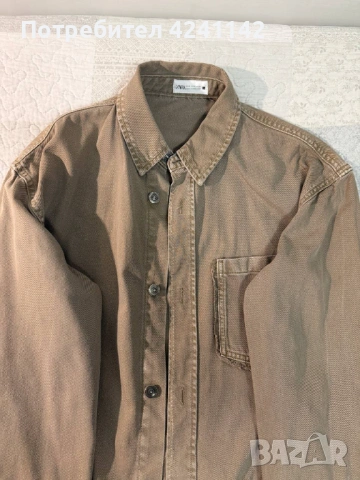 Риза свободна кройка с джоб и копчета ZARA / M, снимка 3 - Суичъри - 53837432