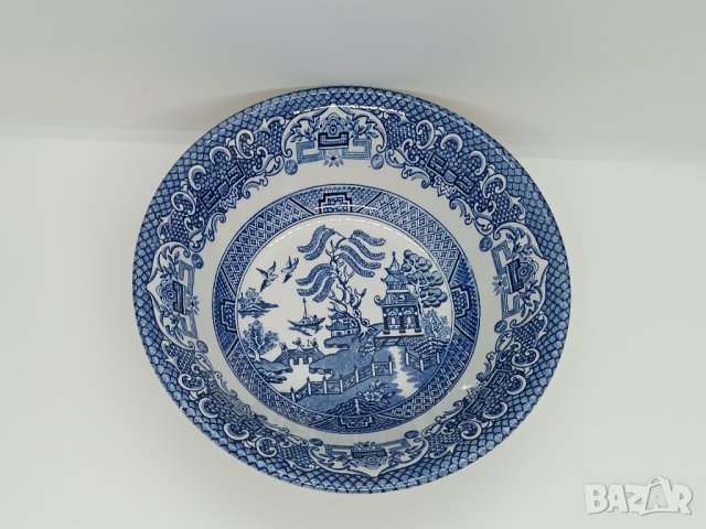 Купичка Английски порцелан Old Willow d= 14 см, снимка 2 - Колекции - 42574610