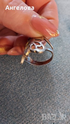Сребърен пръстен 925 - пеперуда, снимка 3 - Пръстени - 40351911
