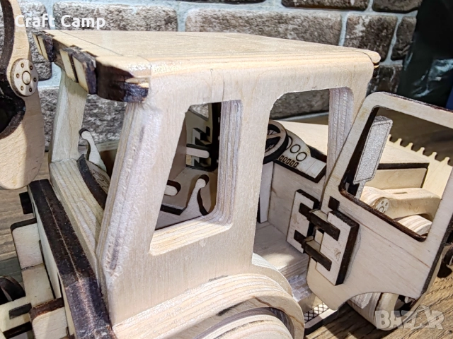 Дървен модел на Багер – Craft Camp, снимка 12 - Коли, камиони, мотори, писти - 52737058