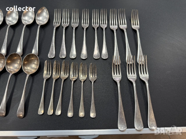 Комплект прибори за хранене / дебело посребрени. №7873, снимка 3 - Антикварни и старинни предмети - 53481409