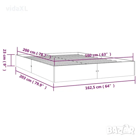 vidaXL Рамка за легло, бяла, бор дърво масив, 160х200 см, снимка 9 - Спални и легла - 56147940