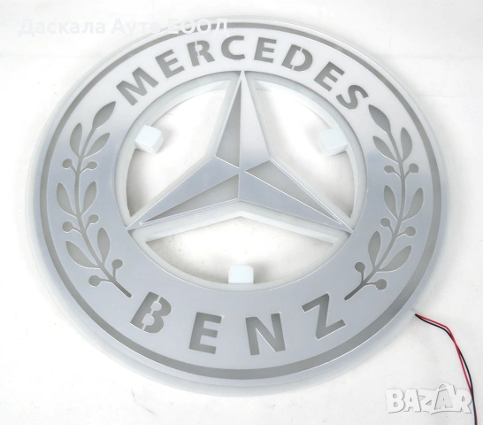 Огледална табела за МЕРЦЕДЕС Mercedes 24V, 50х50см , червена, кръгла, снимка 2 - Аксесоари и консумативи - 53572277