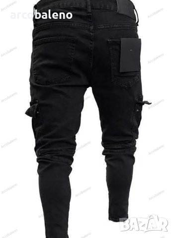 Мъжки модни карго дънки в уличен стил , снимка 4 - Дънки - 42115568