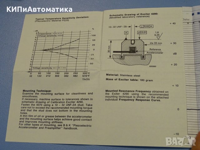 акселерометър Brüel & Kjaer Accelerometer 4370, снимка 6 - Резервни части за машини - 34648015