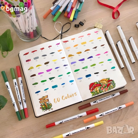 Ohuhu Maui Series маркери с два писеца тип четка и тънък писец,60 цвята, снимка 7 - Ученически пособия, канцеларски материали - 52146371