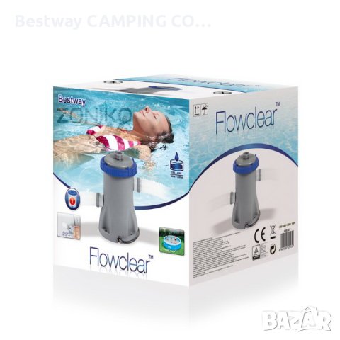 Филтрираща помпа Bestway 2030 литра/час (530 gal/h) за басейн 58383, снимка 3 - Басейни и аксесоари - 41602104