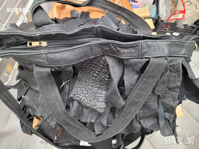 ЕСТЕСТВЕНА кожа голяма чанта рошава, ЕКСТРАВАГАНТНА!, снимка 11 - Чанти - 50655059