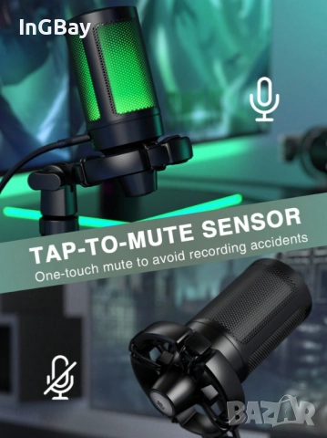 Mикрофон FIFINE A2 с RGB подсветка + стойка, USB Type-C, снимка 7 - Друга електроника - 51840937