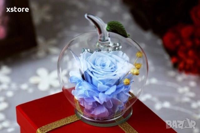 Вечна Роза в стъклена ябълка YSH F, снимка 14 - Декорация за дома - 52793223