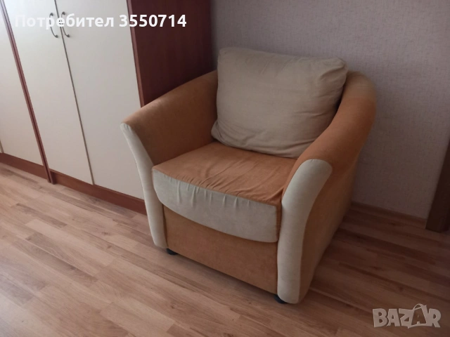Разтегателен кръгъл диван с 2 фотьоила, снимка 12 - Дивани и мека мебел - 53583465