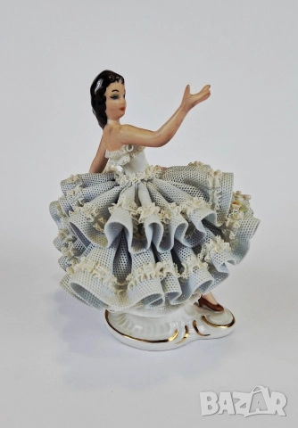 Порцеланова синя балерина - Sandizell, Dresden, снимка 4 - Статуетки - 52615916