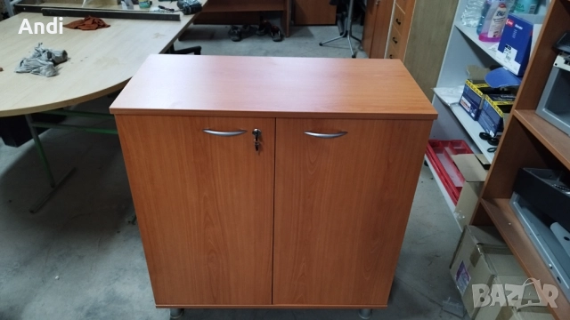 Офис шкаф със заключване - шкафче за обувки или дрехи 86/42/93см череша, снимка 7 - Шкафове и рафтове - 52870337