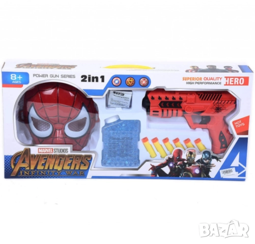 Детски п и с т о л е т с водни гел топчета и маска Спайдър, снимка 6 - Други - 52093486