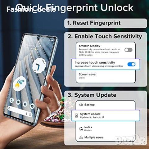 Нов Протектор за екран за Google Pixel 7A 2 броя фолио + 2 броя протектор за обектив, снимка 3 - Фолия, протектори - 41956034