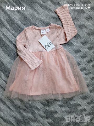 Zara детска рокля размер 12-18м , снимка 3 - Бебешки рокли - 44767677