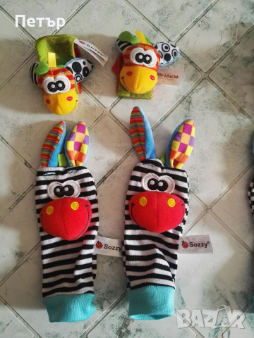 Детски играчки дрънкулки, комплект дрънкалка за крачета и китките, чорапки, снимка 4 - Дрънкалки и чесалки - 35108554