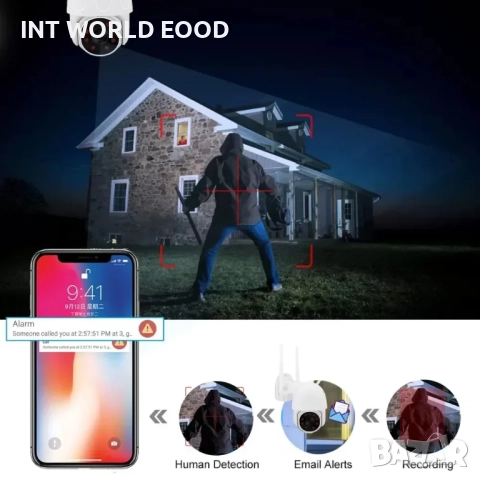 Tuya 5MP WiFi IP HD PTZ Камера с AI детекция на движение Двупосочно аудио Видеонаблюдение , снимка 5 - IP камери - 52063750