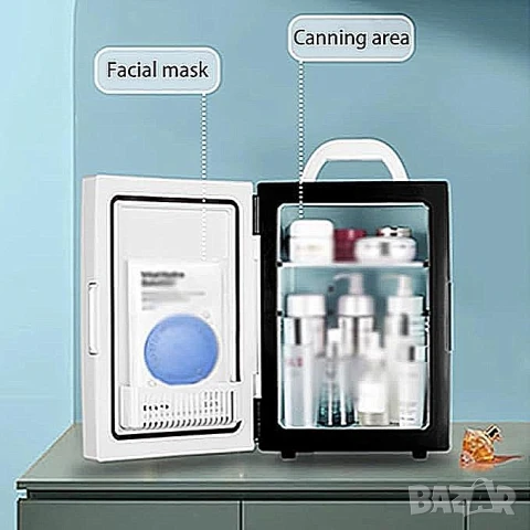 Мини хладилник, преносим хладилник за кола, за автомобил 12V, за дома 220V, мини бар, плюс затопляне, снимка 6 - Аксесоари и консумативи - 51278737