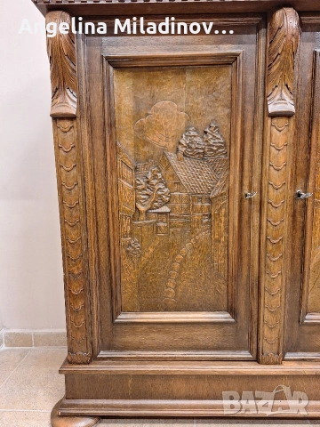 Комод, шкаф, бюфет с богата дърворезба , снимка 4 - Шкафове - 53816984