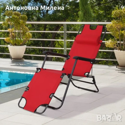 Сгъваем шезлонг за плаж 2 броя, снимка 5 - Къмпинг мебели - 50821647