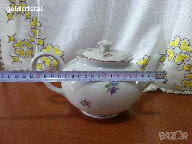 Стар български порцелан сип чайник, снимка 3 - Антикварни и старинни предмети - 41500385