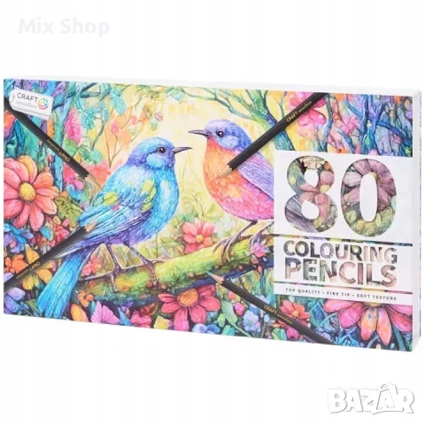 Нов Комплект Цветни моливи Craft Sensations 80 броя - Професионално качество, снимка 2 - Други стоки за дома - 55782993