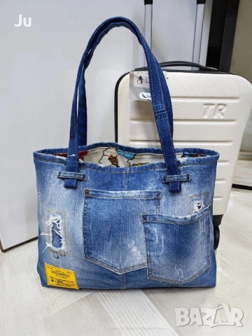 Дънкова чанта тип торба деним лека и удобна Нова!! , снимка 8 - Чанти - 48790970