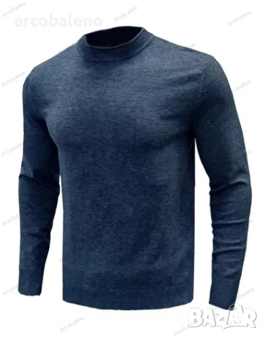 Едноцветен мъжки пуловер с дълъг ръкав, 8цвята , снимка 11 - Пуловери - 47999244