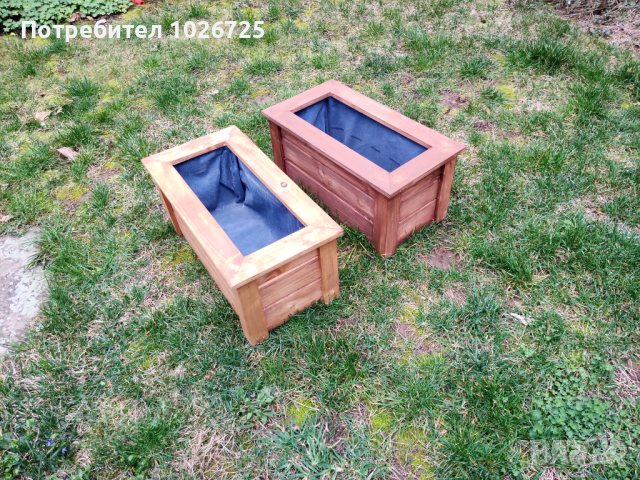 Дървени сандъчета за цветя , снимка 4 - Декорация за дома - 44598121