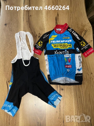 Детски екип за колоездене (джърси и клин) Loeffler, размер XXS (мъже)