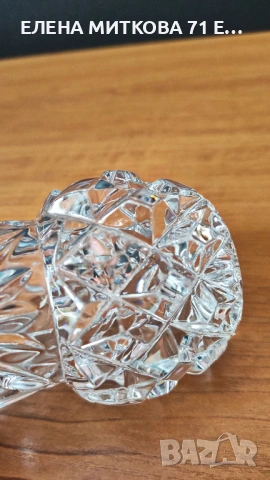 Масивна кристална вазичка, снимка 3 - Вази - 53774369