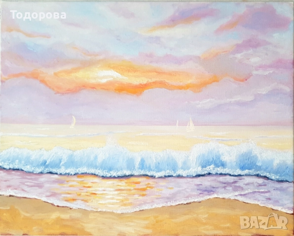 Августовско утро - маслени бои, снимка 2 - Картини - 51984449