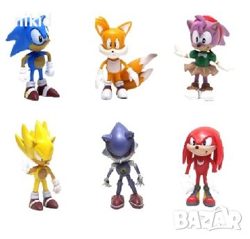 Соник Sonic 6 бр малки пластмасови играчки фигурки за игра и украса торта, снимка 4 - Фигурки - 41889353