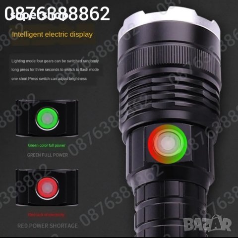 ПРОМО!Мощен лед фенер 900000 лумен POLICE,USB,акумулаторен,зуум,водоустойчив, снимка 5 - Къмпинг осветление - 41842212