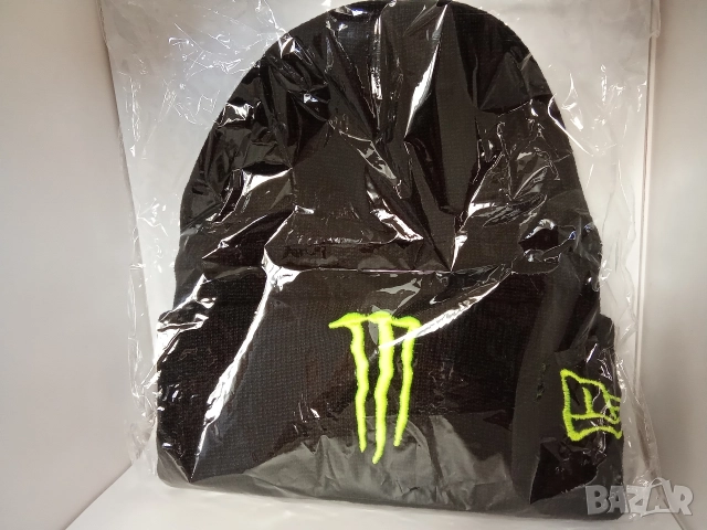 Мъжка дамска унисекс зимна шапка черна фес Monster Energy Drink 