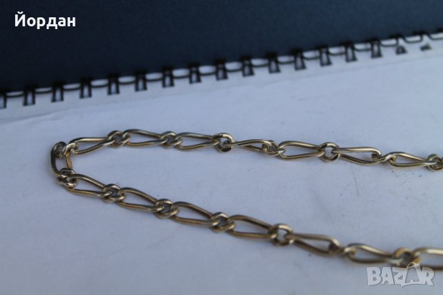 Сребърен синджир с позлата, снимка 2 - Колиета, медальони, синджири - 38990409