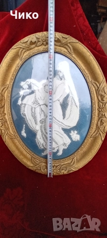 Стара дървена рамка със орнаменти, снимка 4 - Антикварни и старинни предмети - 52587012