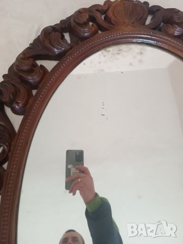 Огледало с полиуретанова рамка "Елипса"акантов лист  1981г., снимка 5 - Антикварни и старинни предмети - 39358869
