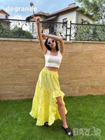 Жълта дълга пола