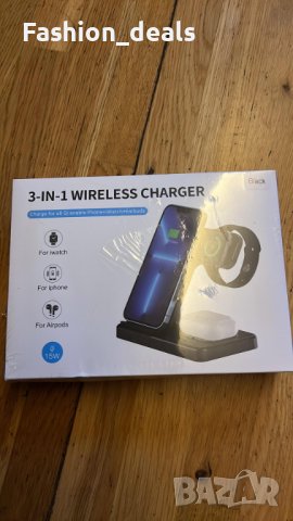 3 в 1 Нова стойка зарядно телефон слушалки часовник Магнитна станция, снимка 8 - Аксесоари за Apple - 39908561